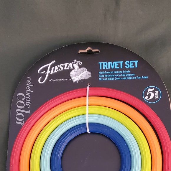 NEW 5 Piece FIESTA Kitchen Trivet Set NWT - Picture 2 of 4